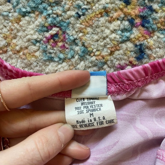 Vintage Y2K Pink Hawaiian Flower Halter Mini Dress - Picture 6 of 7